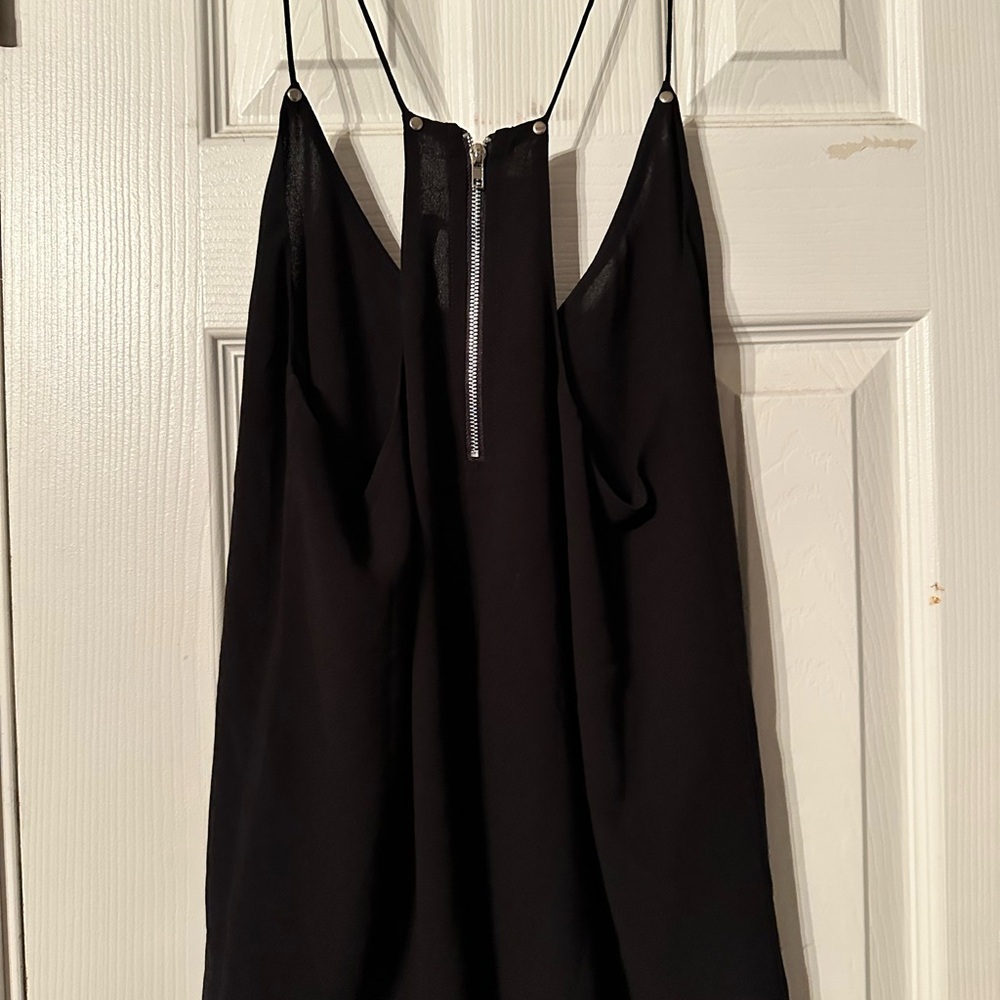 Naked Zebra Black Sleeveless Camisole zipper back